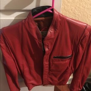 Red leather jacket